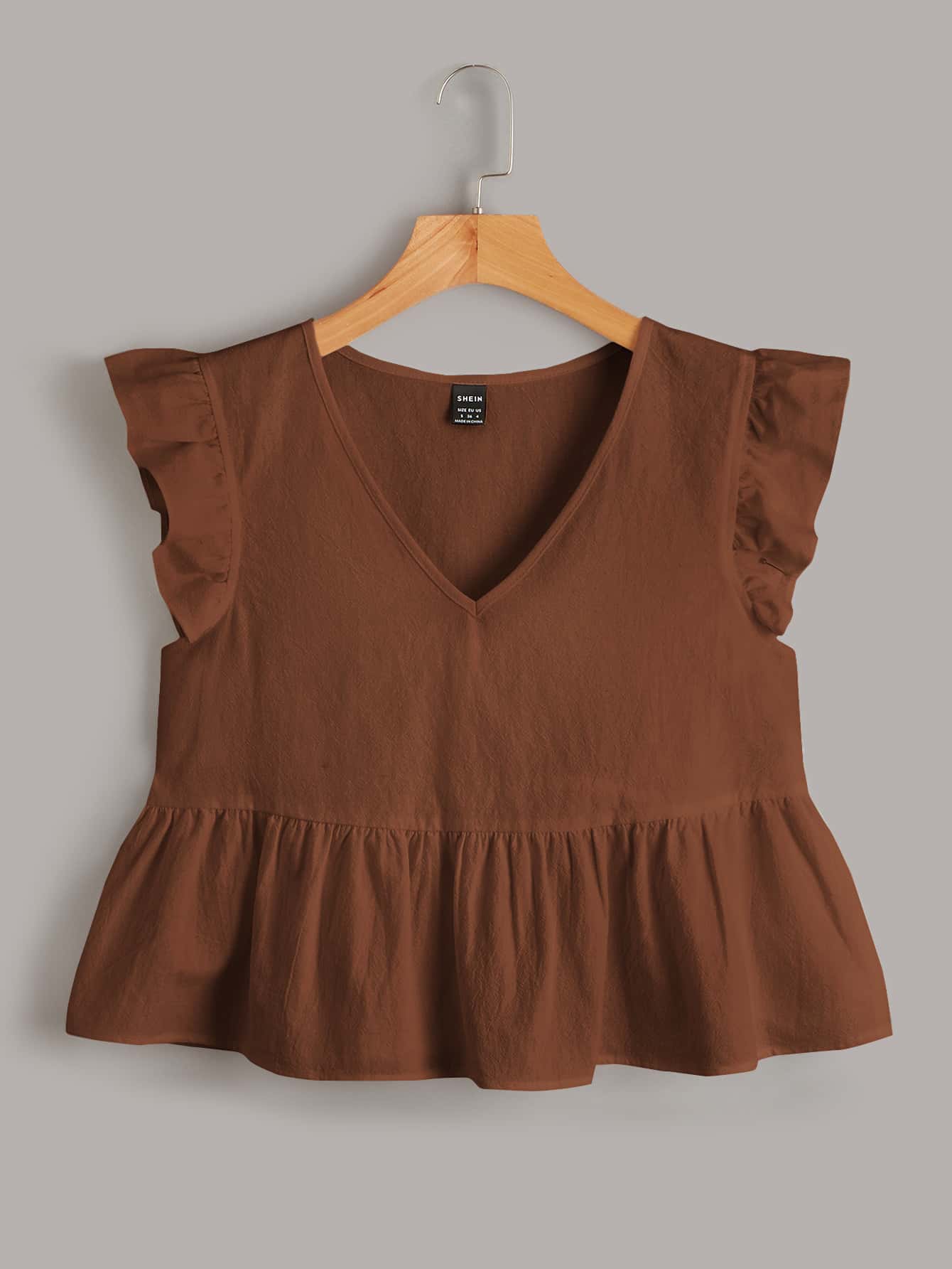 Soleia Butterfly Sleeve Ruffle Hem Top