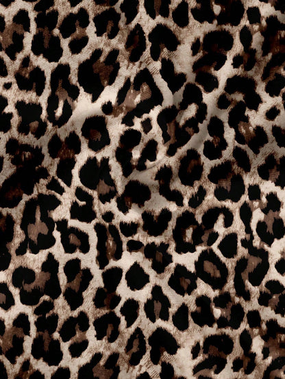 Soleia Casual Minimalist Sexy Brown Leopard Print Pattern Women Top, Suitable For Spring/Summer, Vacation, Beach