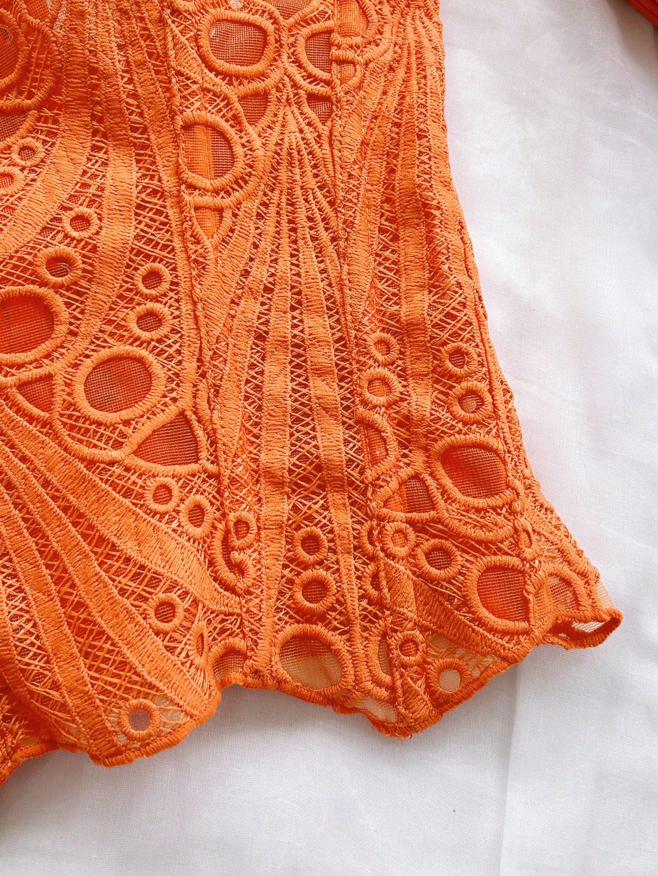 Soleia Women's Bandeau Lace Corset Bustier Top, Hollow Embroidered, Burnt Orange, Summer, Boho, Holiday, Vacation, Holiday Nightclub Outfits