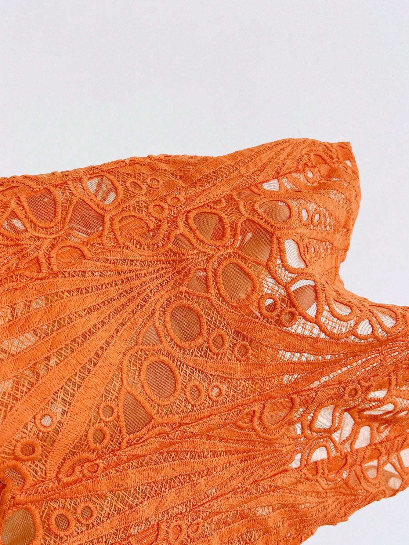 Soleia Women's Bandeau Lace Corset Bustier Top, Hollow Embroidered, Burnt Orange, Summer, Boho, Holiday, Vacation, Holiday Nightclub Outfits