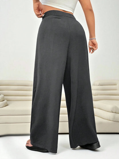 Solflare Fashionable Versatile Commuter Dark Gray Plus Size Suit Pants