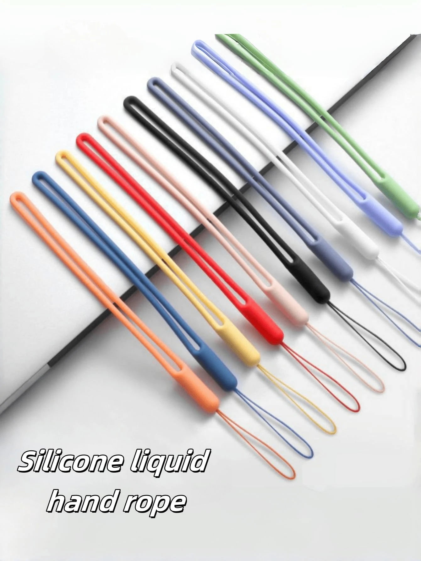 Solid Color Liquid Silicone Anti-Lost Strap, Phone Case Lanyard, Backpack Strap, Earphone Case Strap