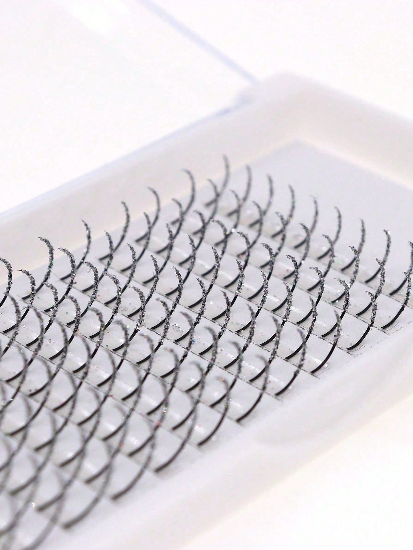 Sparkling Silver Glitter Fairy Lashes Individual Segmented Cluster Eyelashes DIY Self Adhesive Volume False Lashes Festival Cosplay Makeup