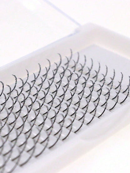 Sparkling Silver Glitter Fairy Lashes Individual Segmented Cluster Eyelashes DIY Self Adhesive Volume False Lashes Festival Cosplay Makeup