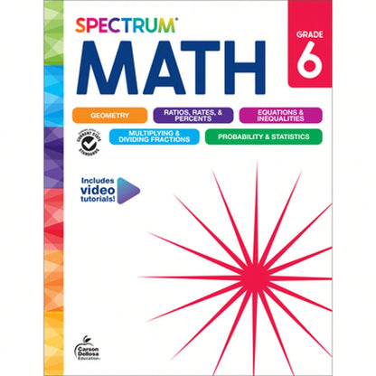 Spectrum Math Workbook, Grade 6 (Paperback) By Spectrum, Carson Dellosa Education, Elise Craver