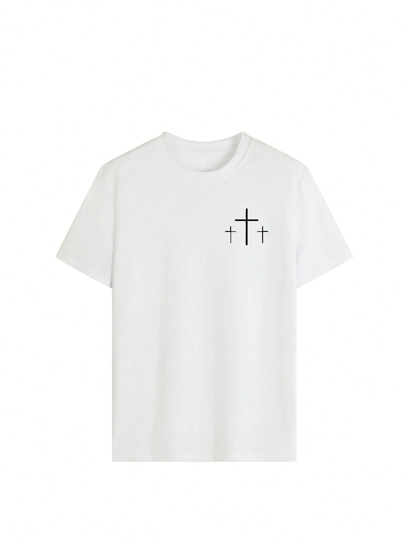 Standard "Faith Overcomes Fear" Christian Inspirational Graphic T-Shirt, Comfortable 2026 Casual Short Sleeve Crew Neck Faith Apparel Black Summer
