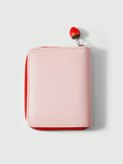 Strawberry Shortcake| ROMWE Cute 3D Strawberry Figure Graphic Small Wallet, Valentines