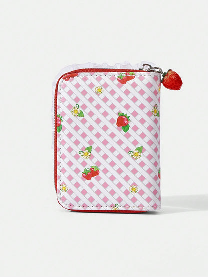 Strawberry Shortcake| ROMWE Cute 3D Strawberry Figure Graphic Small Wallet, Valentines