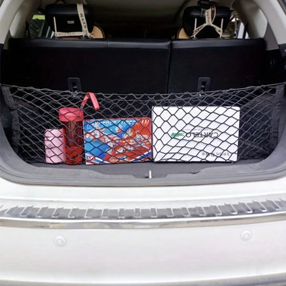 [Stretchable Net For Car Trunk] Stretchable Car Trunk Organizer Net With Hooks- Nylon Cargo Storage For Pickup Trucks, SUVs & Cars