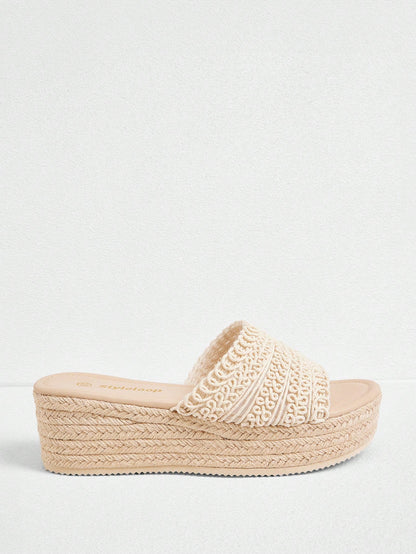 Styleloop Women's Woven Rope Platform Wedge Sandals, Vacation Style BOHO Chic Retro American Western Music Festival Party Outfit For Christmas Vacation Outfits Travel Essentials Summer Shoes