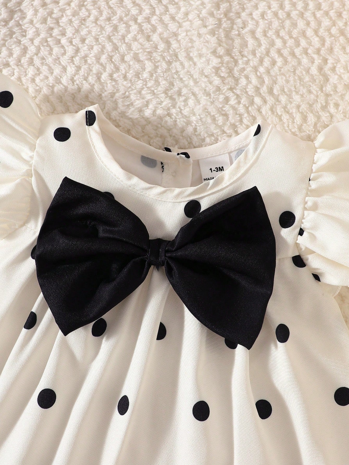 Summer Baby Girls' Red And White Polka Dot Ruffle Flutter-Sleeve Dress For Newborns Classic Loose A-Line Tiered Skirt Lightweight Wedding Outfits Cute
