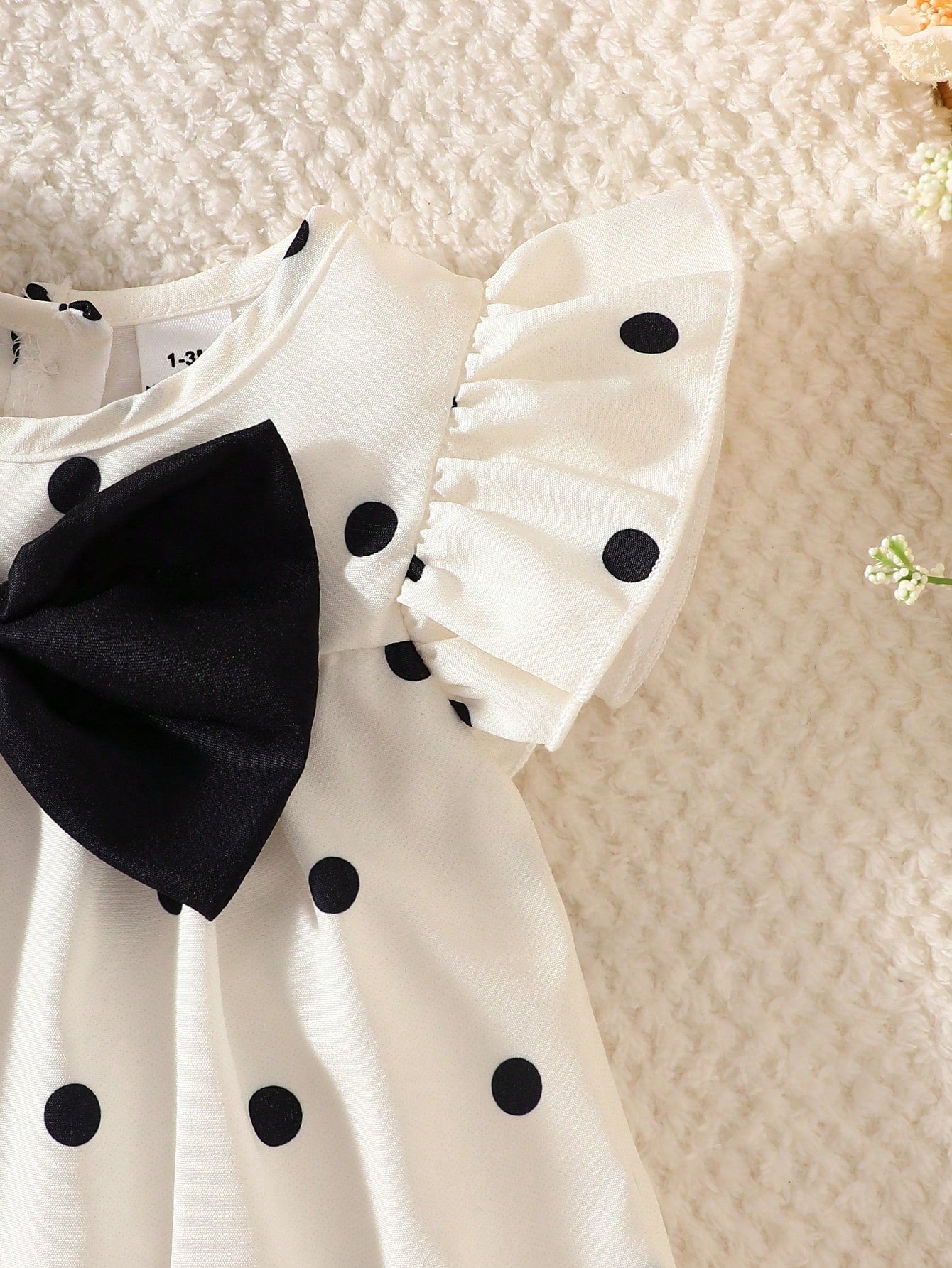 Summer Baby Girls' Red And White Polka Dot Ruffle Flutter-Sleeve Dress For Newborns Classic Loose A-Line Tiered Skirt Lightweight Wedding Outfits Cute