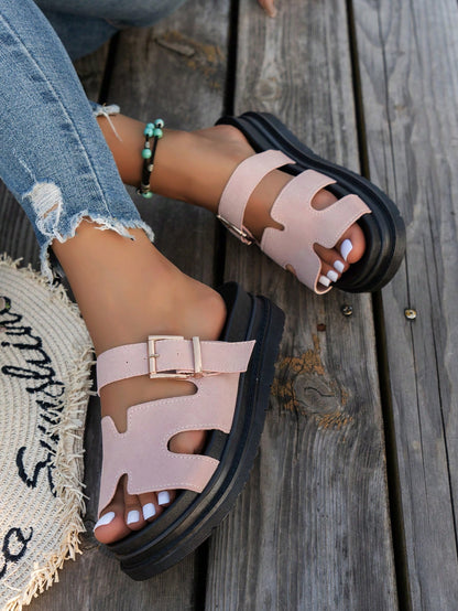 Summer New 2025 Fashion Versatile Sandals For Women Size 36-43, Plus Size Non-Slip Durable Casual Slides, Minimalist