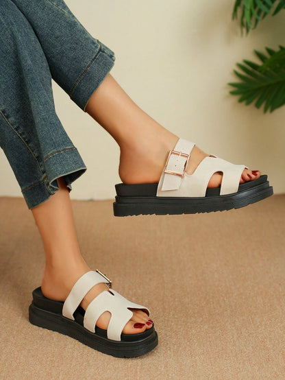 Summer New 2025 Fashion Versatile Sandals For Women Size 36-43, Plus Size Non-Slip Durable Casual Slides, Minimalist