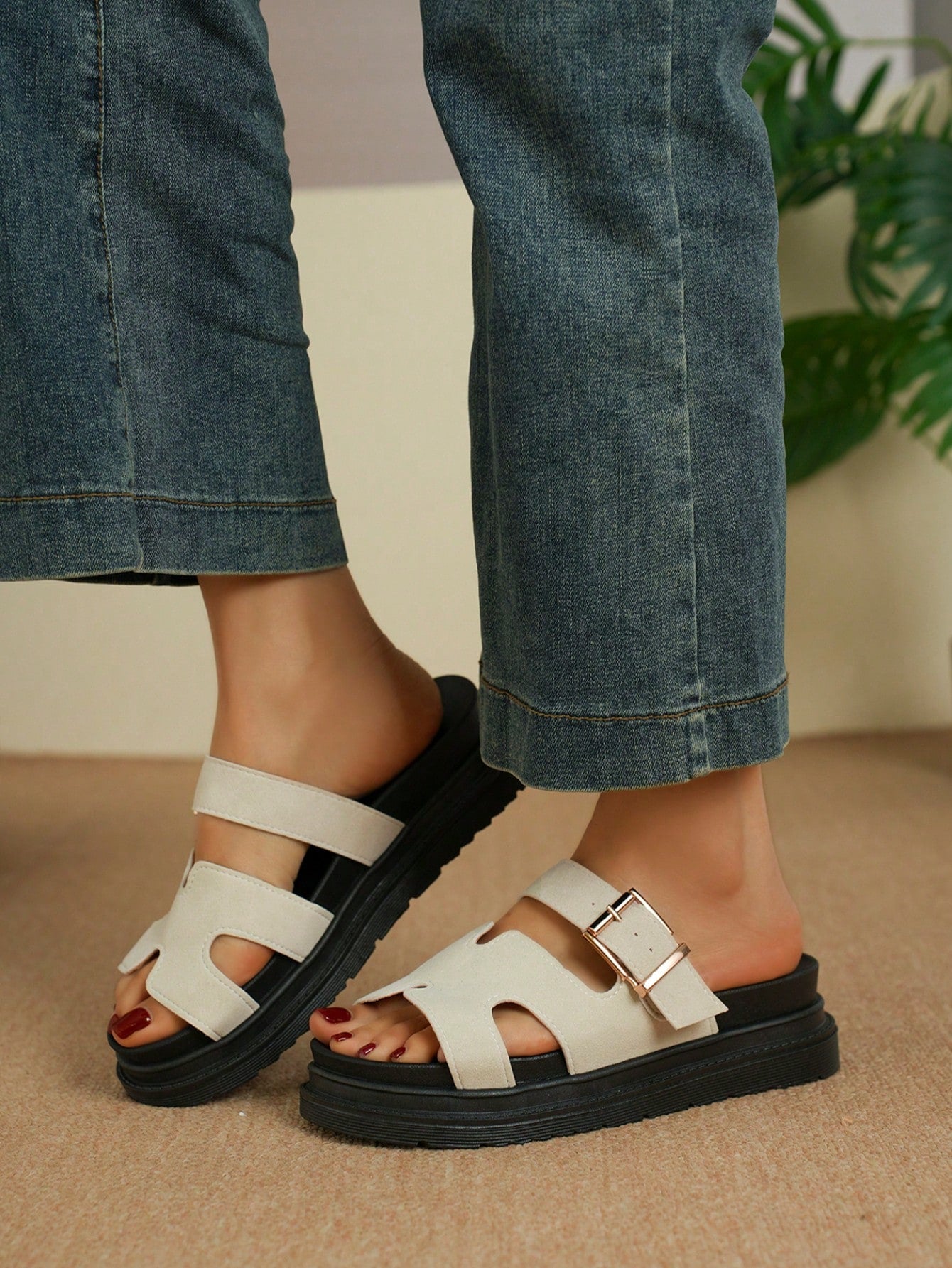 Summer New 2025 Fashion Versatile Sandals For Women Size 36-43, Plus Size Non-Slip Durable Casual Slides, Minimalist