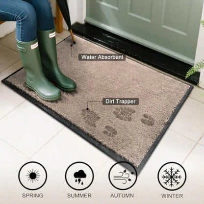 Super Absorbent Front Door Mat,, Non-Slip Washable Indoor Doormats, Low Profile Entryway Rug Outdoor, Dirt Resistant Welcome Mats For Front And Back Door Entrance