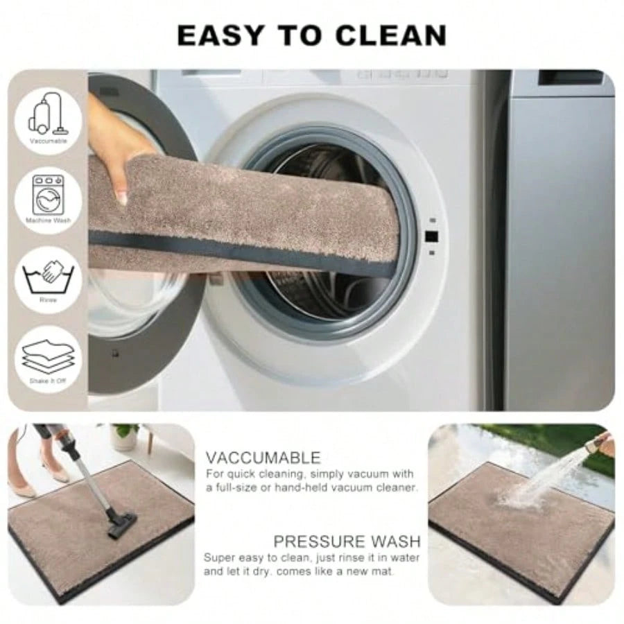 Super Absorbent Front Door Mat,, Non-Slip Washable Indoor Doormats, Low Profile Entryway Rug Outdoor, Dirt Resistant Welcome Mats For Front And Back Door Entrance