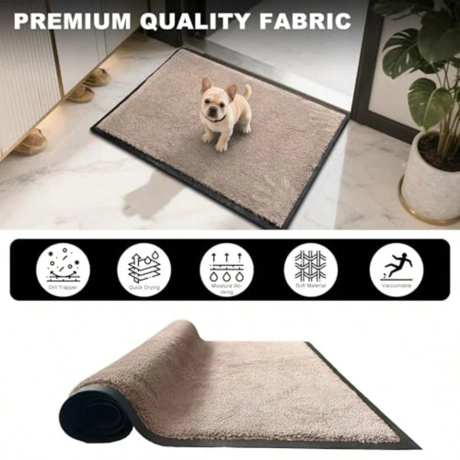 Super Absorbent Front Door Mat,, Non-Slip Washable Indoor Doormats, Low Profile Entryway Rug Outdoor, Dirt Resistant Welcome Mats For Front And Back Door Entrance