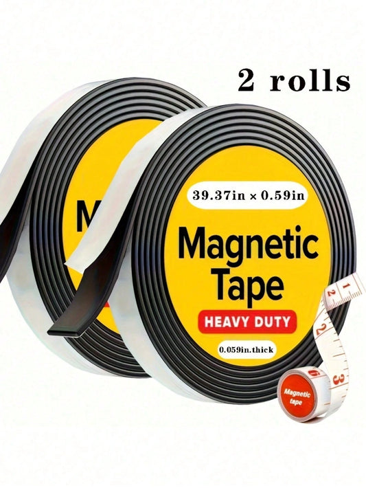 Super Strong Magnetic Tape- Easy To Cut, Easy To Attach To Refrigerator, Whiteboard And More, With High-Adhesion Rubber Strip, Premium Choice For Home Decor Accessories| Durable Rubber Magnetic Stic