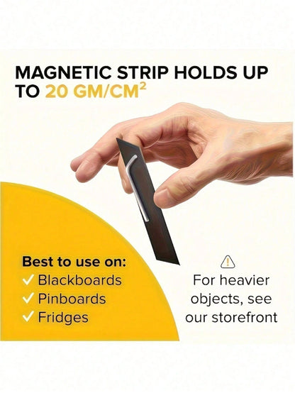 Super Strong Magnetic Tape- Easy To Cut, Easy To Attach To Refrigerator, Whiteboard And More, With High-Adhesion Rubber Strip, Premium Choice For Home Decor Accessories| Durable Rubber Magnetic Stic