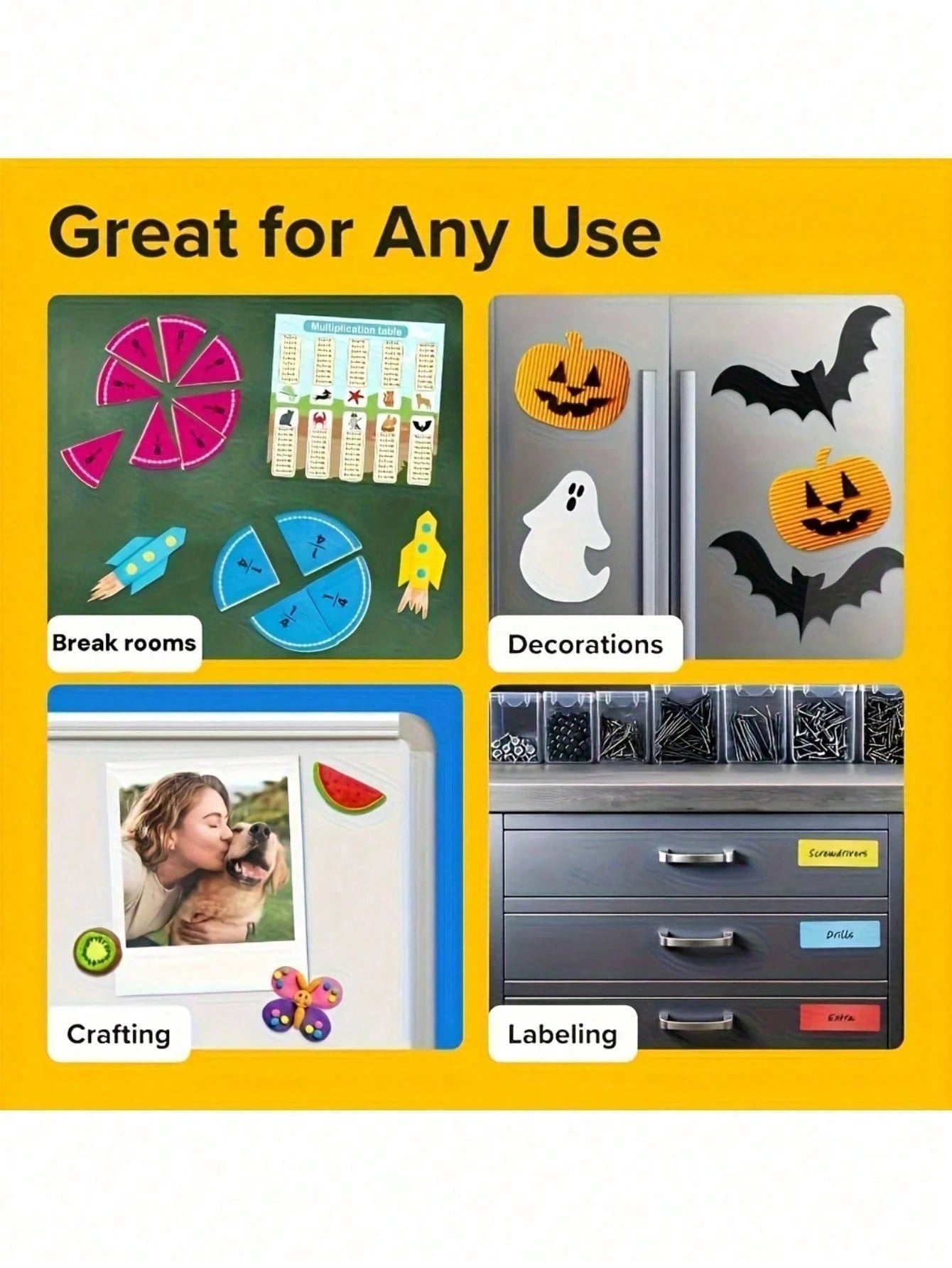 Super Strong Magnetic Tape- Easy To Cut, Easy To Attach To Refrigerator, Whiteboard And More, With High-Adhesion Rubber Strip, Premium Choice For Home Decor Accessories| Durable Rubber Magnetic Stic