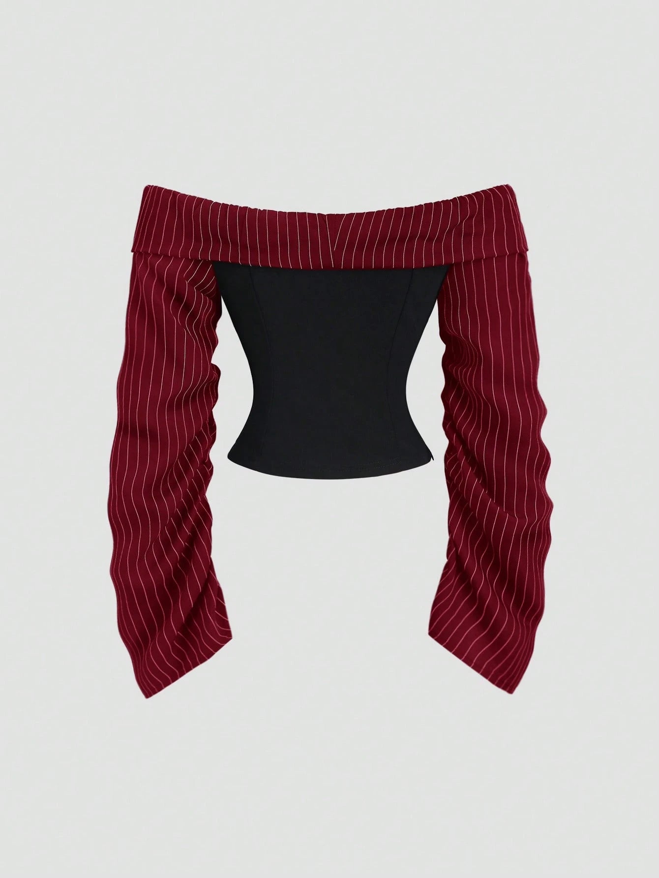 Sweetra Gothic Style Asymmetrical Ruffle Long Sleeve Off-Shoulder Sexy Slim Fit Party Blouse For Women, Autumn