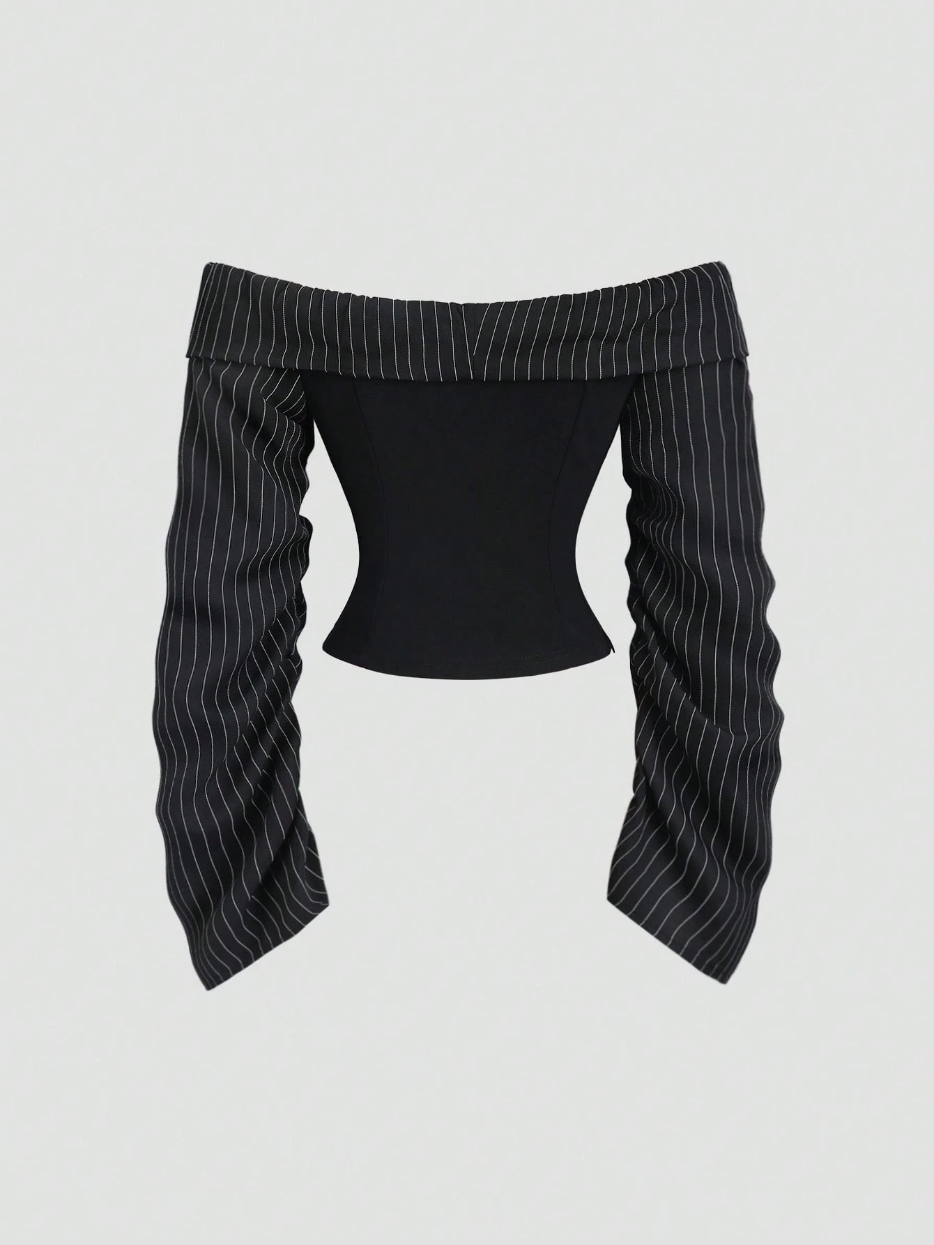Sweetra Gothic Style Asymmetrical Ruffle Long Sleeve Off-Shoulder Sexy Slim Fit Party Blouse For Women, Autumn