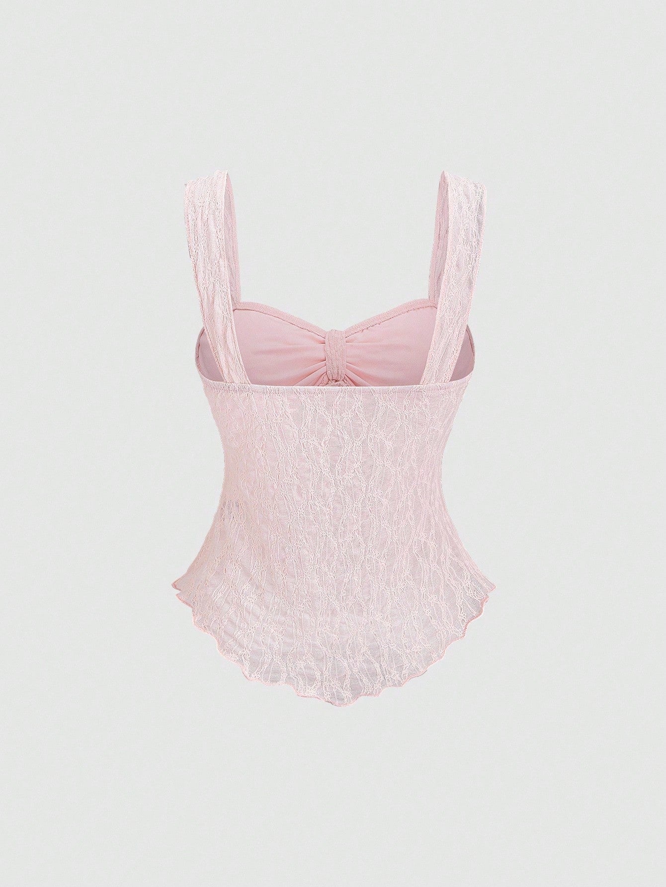 Sweetra New Spring/Summer Wide Strap Bow Textured Fabric Top, Sweet & Fashionable, Suitable For Daily Wear