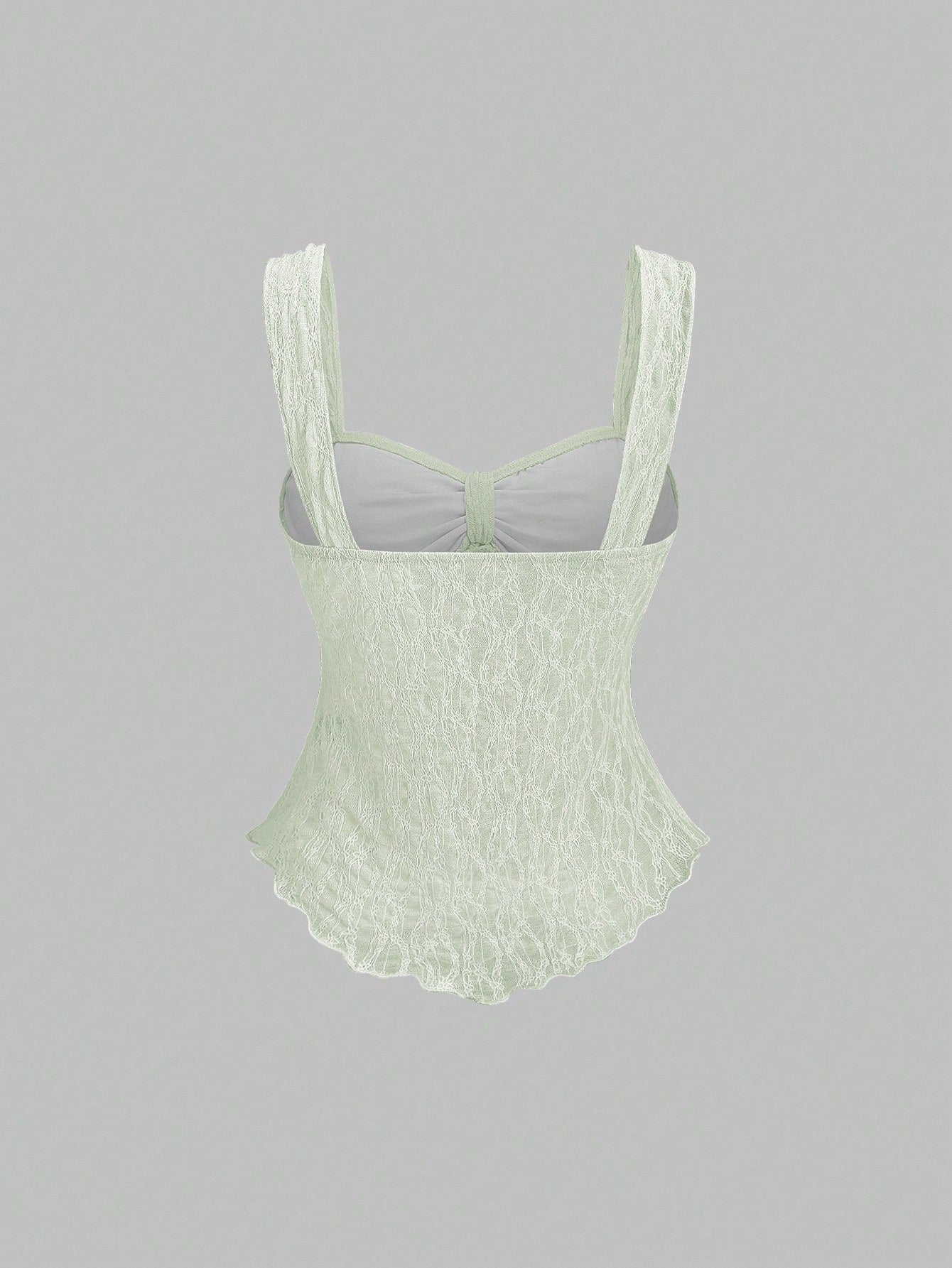 Sweetra New Spring/Summer Wide Strap Bow Textured Fabric Top, Sweet & Fashionable, Suitable For Daily Wear