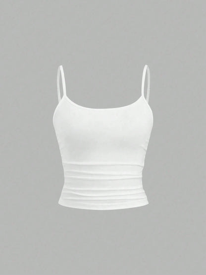 Sweetra Women's Fitted Camisole, Slim Fit, Layering Sleeveless Top Y2K