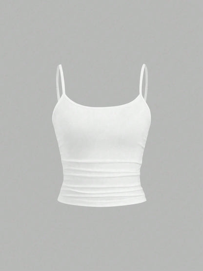 Sweetra Women's Fitted Camisole, Slim Fit, Layering Sleeveless Top Y2K