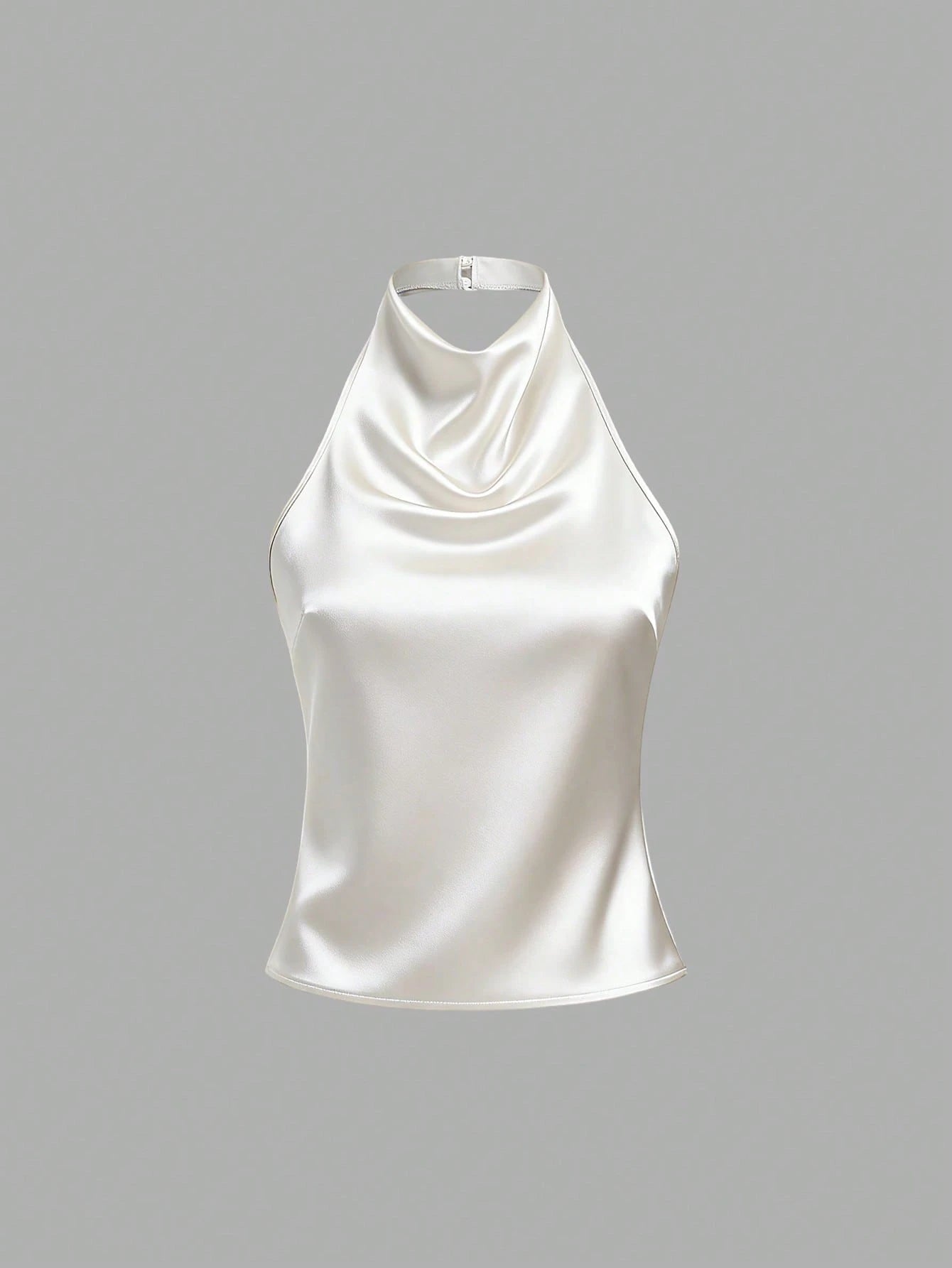 Sweetra Women's Solid Color Halter Casual Versatile Daily Wear Top