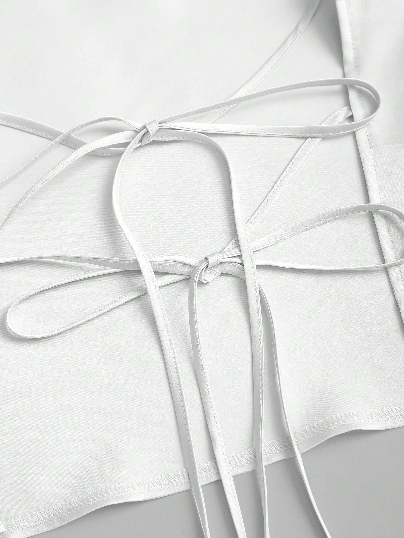 Sweetra Women's Solid Color Halter Casual Versatile Daily Wear Top