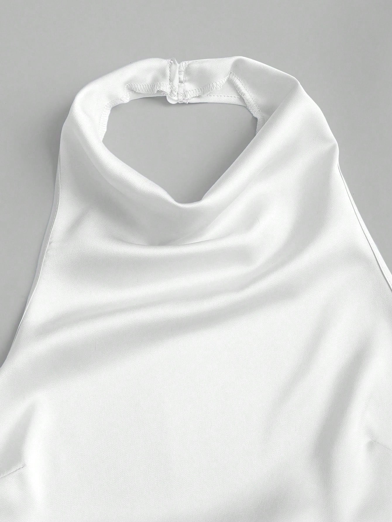 Sweetra Women's Solid Color Halter Casual Versatile Daily Wear Top