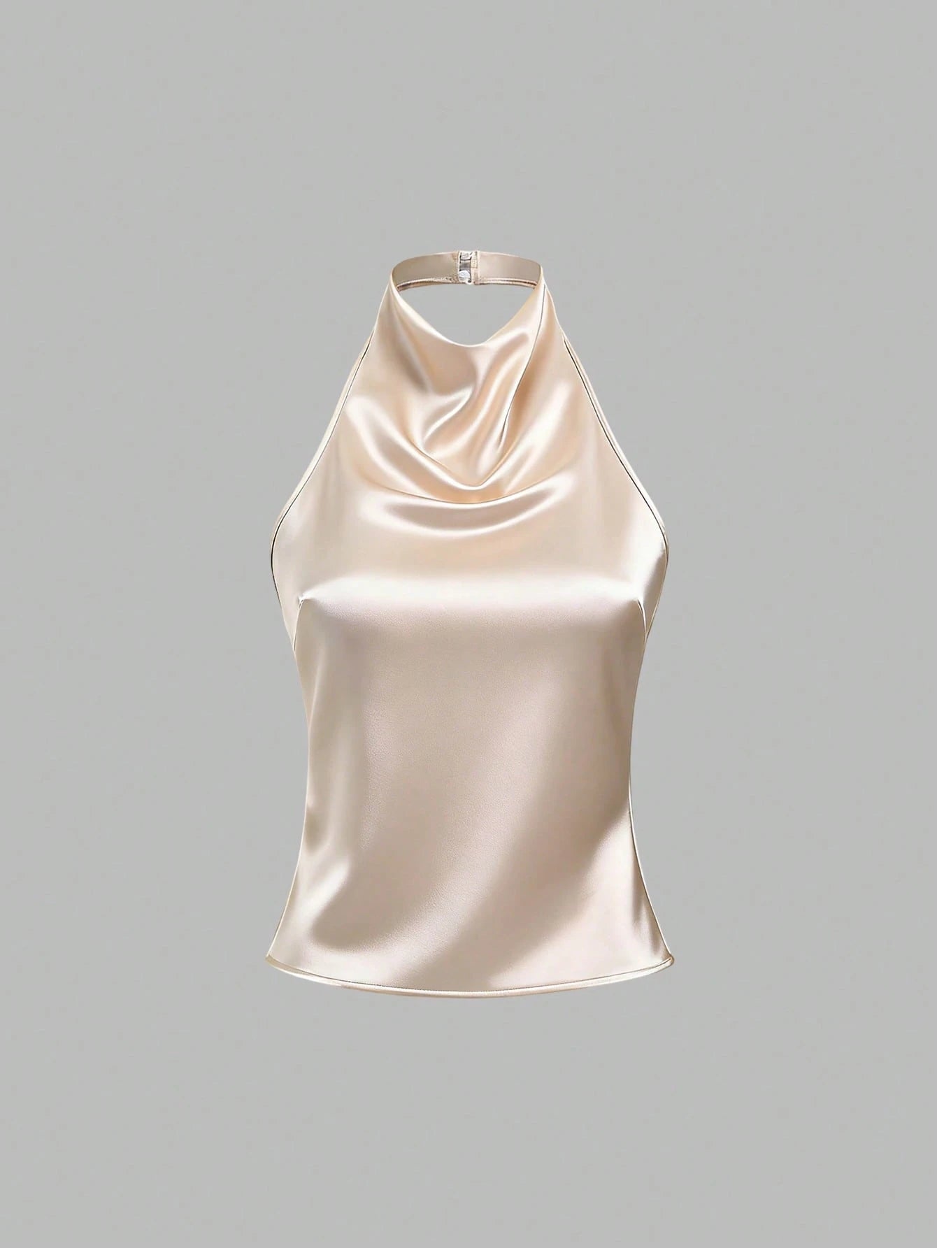 Sweetra Women's Solid Color Halter Casual Versatile Daily Wear Top