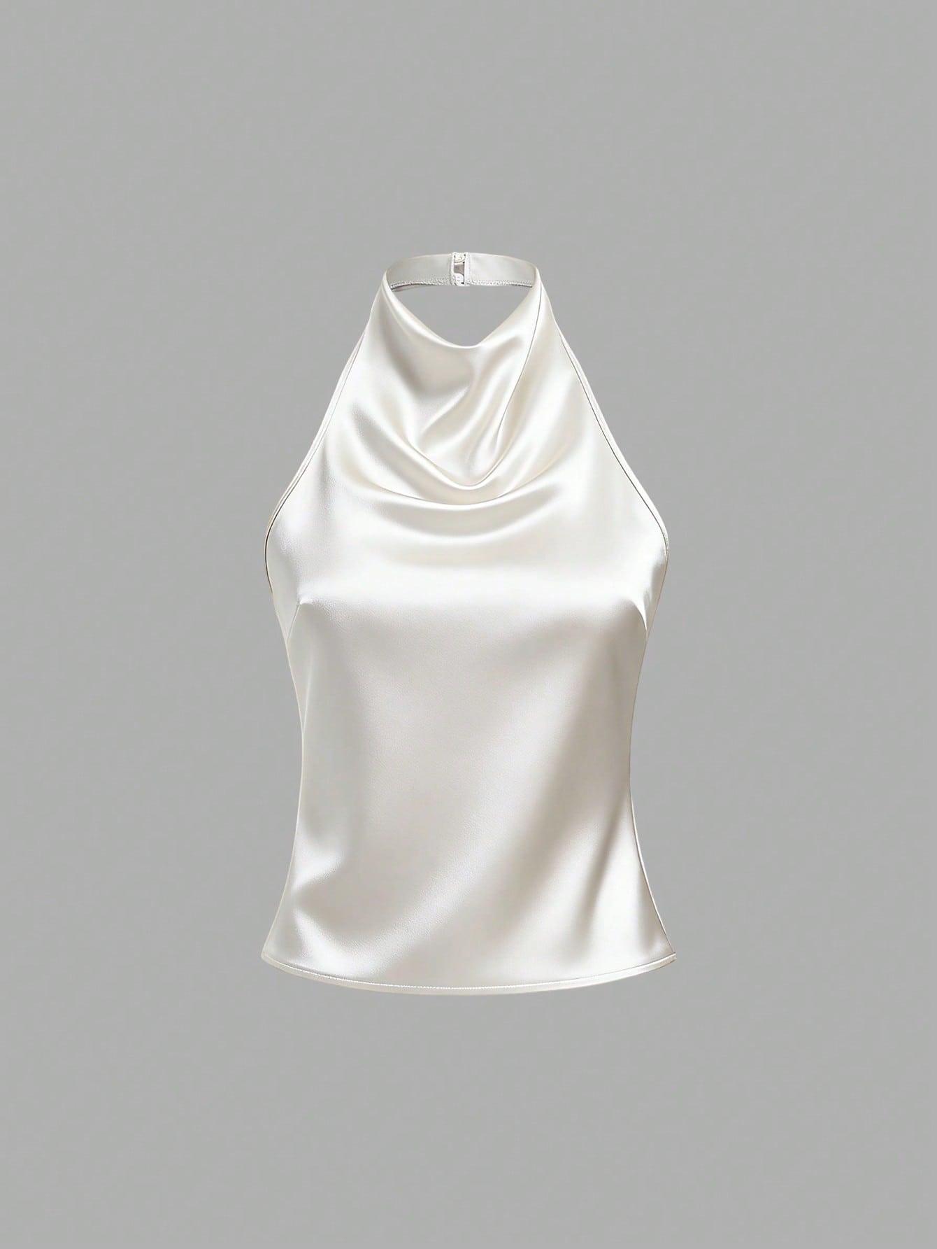 Sweetra Women's Solid Color Halter Casual Versatile Daily Wear Top