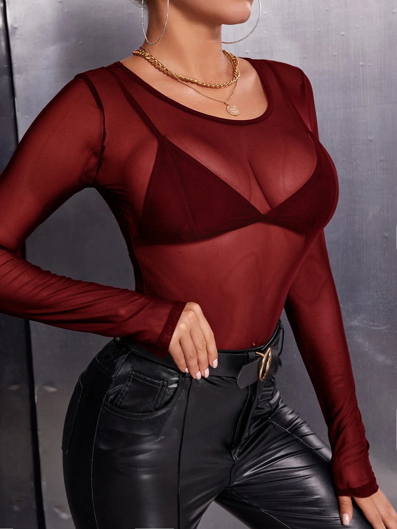 SXY Sheer Mesh Top Without Bra