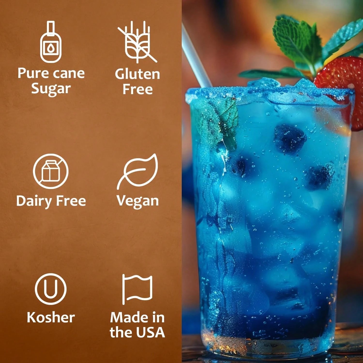 Syruvia Blue Raspberry Syrup 25.40 Ounces Blue Raspberry Flavoring Syrup