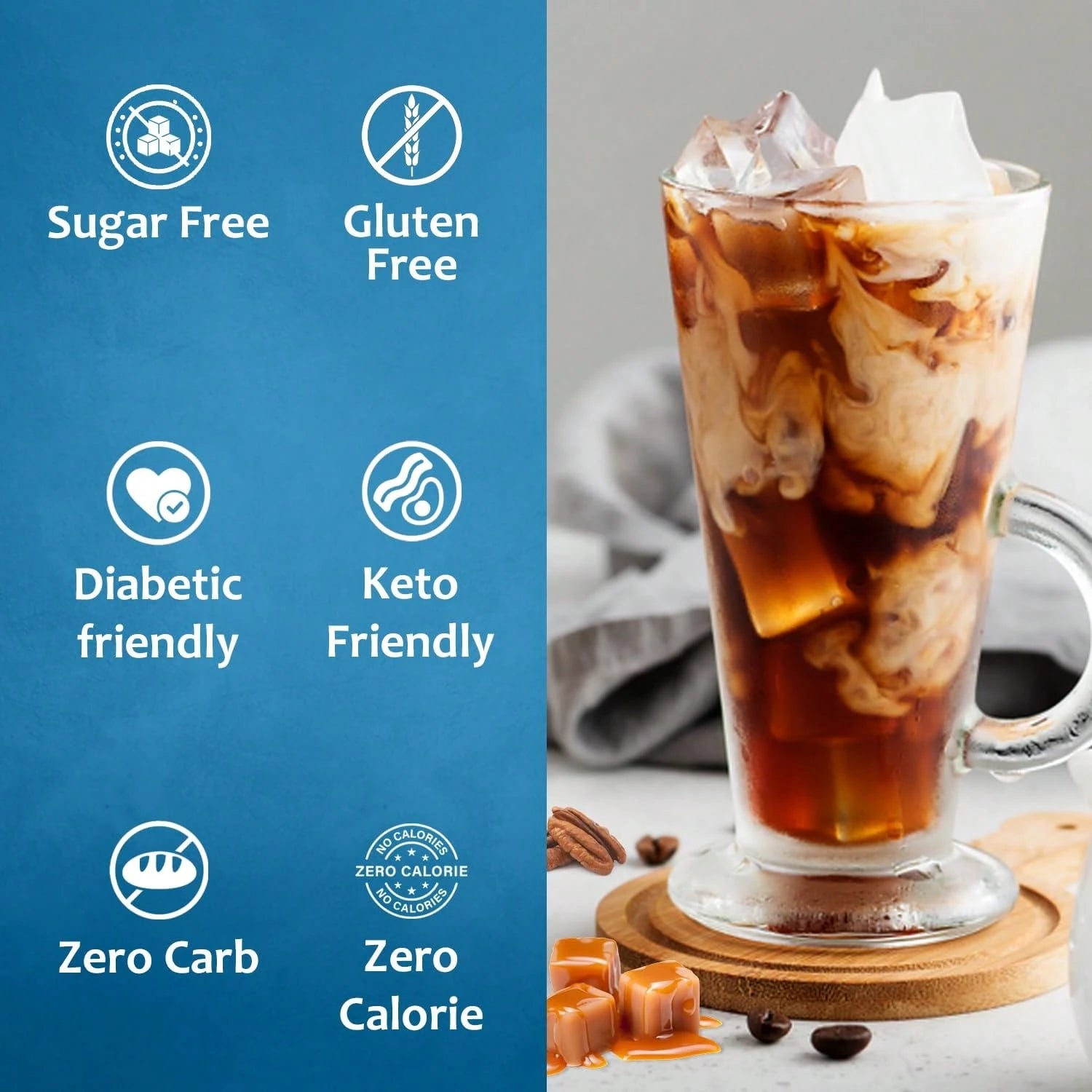 Syruvia Sugar-Free Caramel Pecan Syrup- 25.4 Fl Oz Premium Coffee Flavoring Syrup. 0 Calories, Kosher, And Gluten-Free. Ideal For Drinks, Sodas, Shakes, Desserts, And More.
