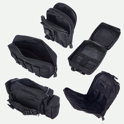 Tactical Vehicle Organizers Panel Vehicle Protector Organizers, Universal Tactical Car Seat Back Organizer Bag, Tactical Seat Covers With 5 Detachable Pouches For Universal Fits For Most Of Vehicle Ca