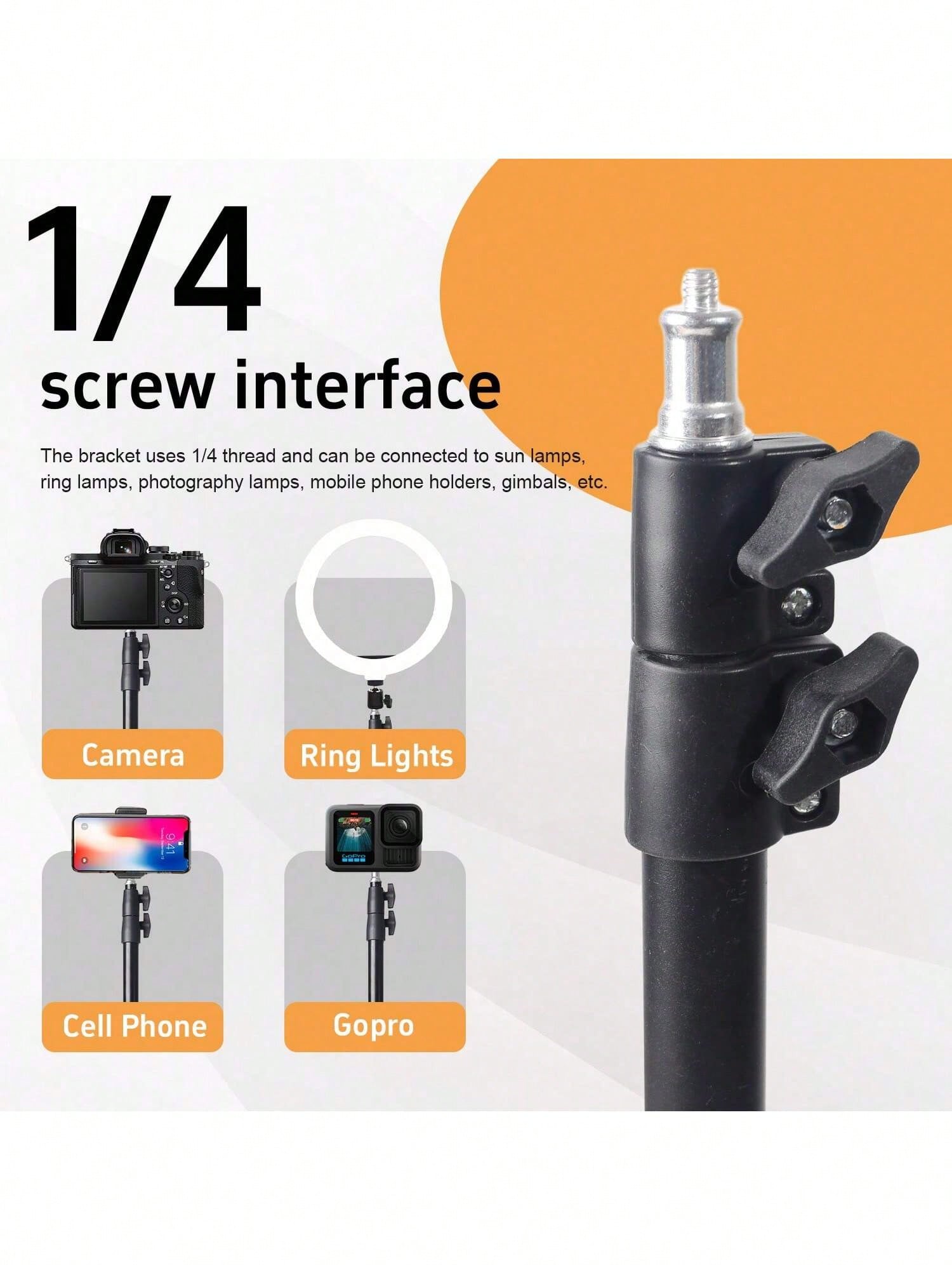 Tangle Free Large Size Phone Photography Accessories 10 Inch LED Ring Light Set/Multi Function Fill Light, With 160cm Adjustable Triangle Bracket And A Universal Phone Clip, USB Power Supply, LED Ring