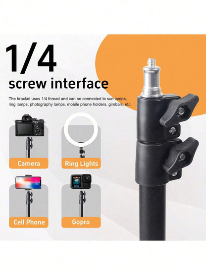 Tangle Free Large Size Phone Photography Accessories 10 Inch LED Ring Light Set/Multi Function Fill Light, With 160cm Adjustable Triangle Bracket And A Universal Phone Clip, USB Power Supply, LED Ring