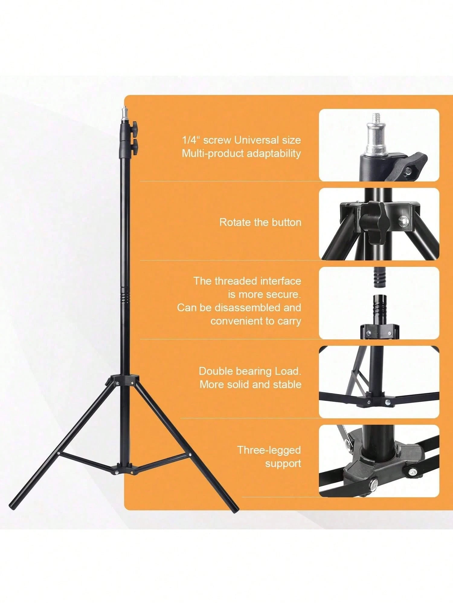 Tangle Free Large Size Phone Photography Accessories 10 Inch LED Ring Light Set/Multi Function Fill Light, With 160cm Adjustable Triangle Bracket And A Universal Phone Clip, USB Power Supply, LED Ring