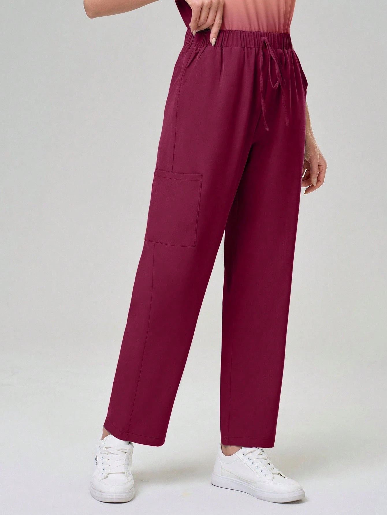 TaskEZ Ombre Short Sleeve Top And Solid Color Pants Scrub Uniform Set