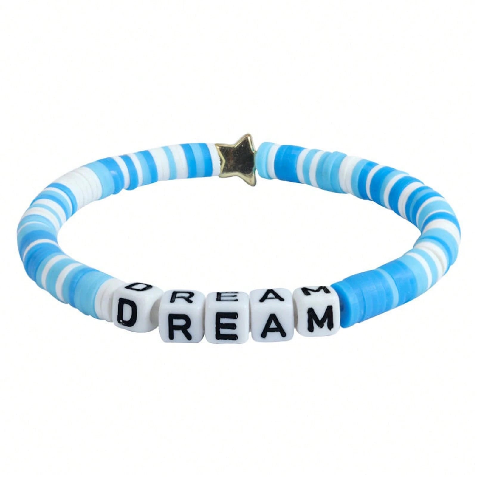 Teen DIY Color Soft Clay Bracelet, Custom Alphabet Word Stackable Elastic Friendship Wrist Ornaments Student Exchange Daily Gift Jewelry