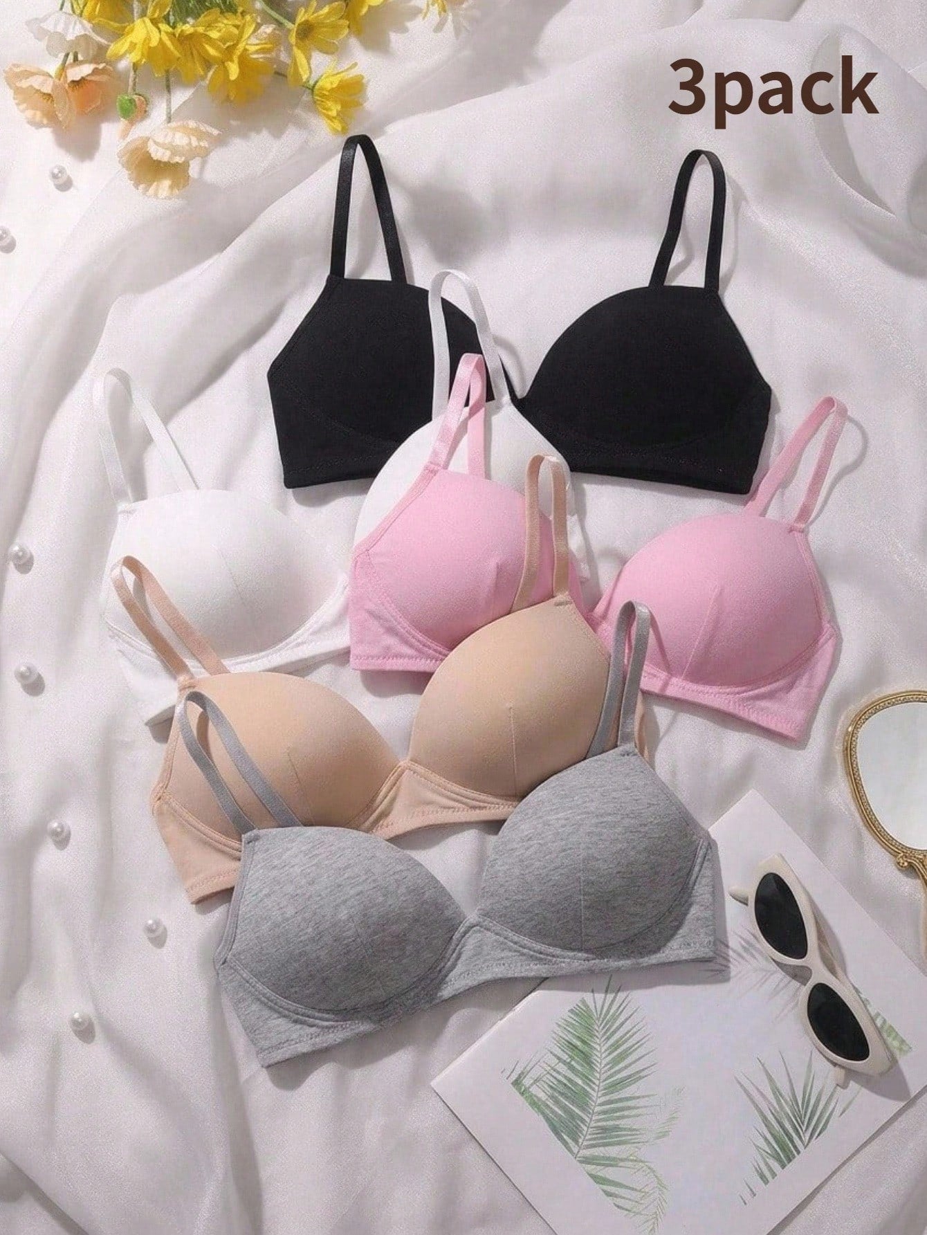 Teen Girl Solid Color Fashion Versatile Comfortable Base Layer Underwear