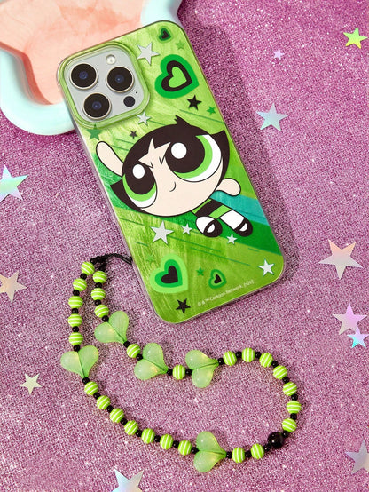 THE POWERPUFF GIRLS X Cartoon Printed Mobile Phone Case, With Mobile Phone Chain, Suitable For 11-17 Pro Max