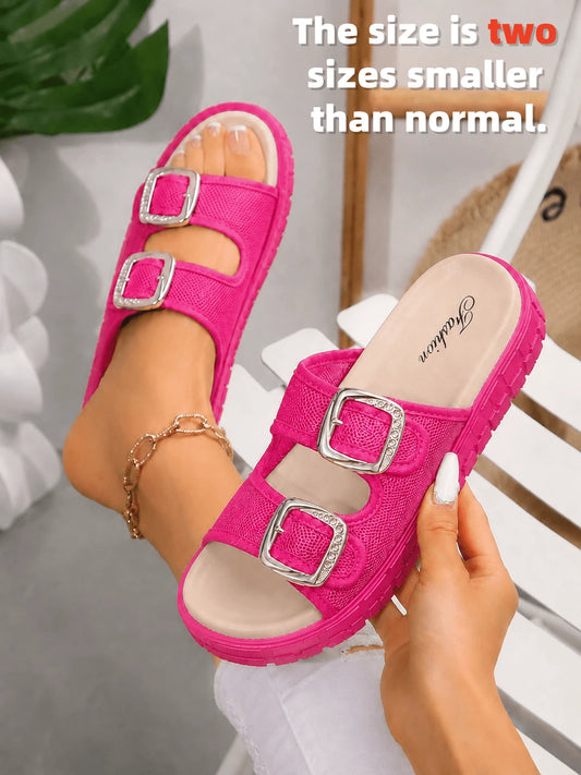 {The Shoe Size Is Two Sizes Smaller Than Normal}Women's Flat, Mesh, Breathable, Platform Sandals; Non-Slip, Comfortable, And Casual Sandals Suitable For Summer Beach, Vacation, Everyday Outdoor And In
