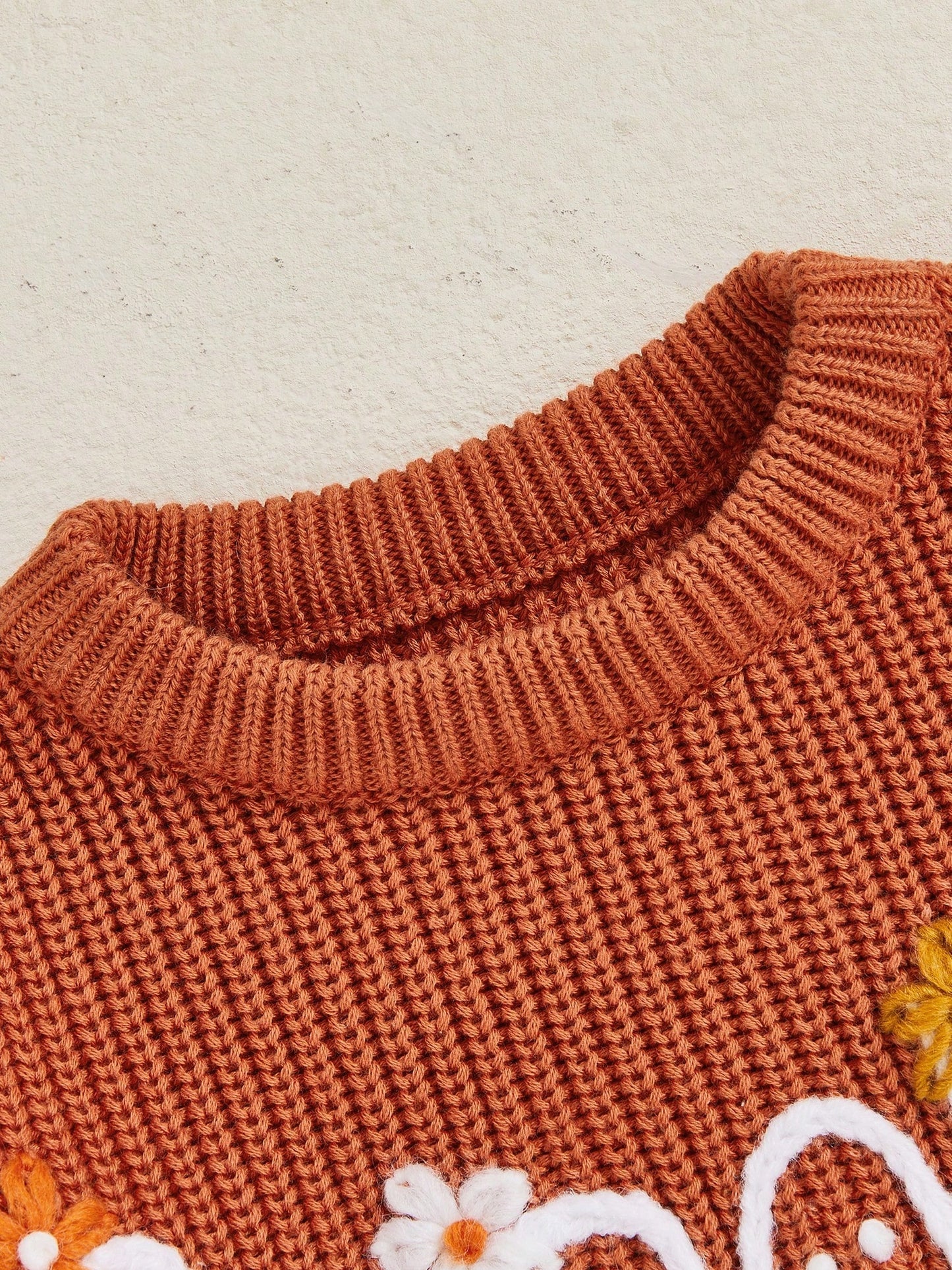 Toddler Baby Girl Halloween Knitted Sweater Long Sleeve Flower Pullover 3M 6M 9M 12M 18M 24M 3T Kids Warm Jumpers Tops Fall Loose Knitwear