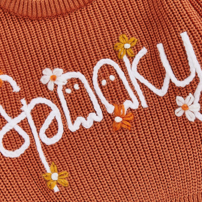 Toddler Baby Girl Halloween Knitted Sweater Long Sleeve Flower Pullover 3M 6M 9M 12M 18M 24M 3T Kids Warm Jumpers Tops Fall Loose Knitwear